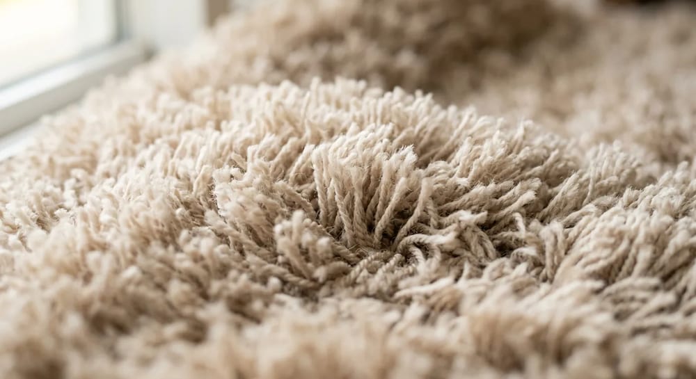 Carpet adds warmth but traps dust and dirt.