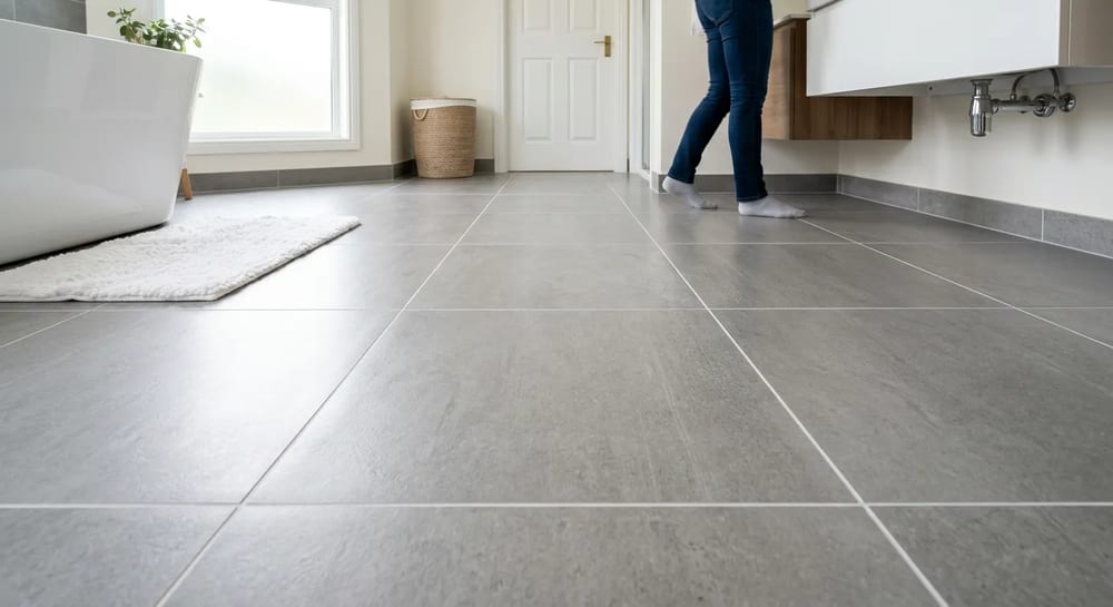 Porcelain tile handles bathroom water with ease.