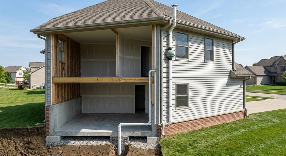 A typical active radon mitigation system pulls gas from under the slab and vents it outside.