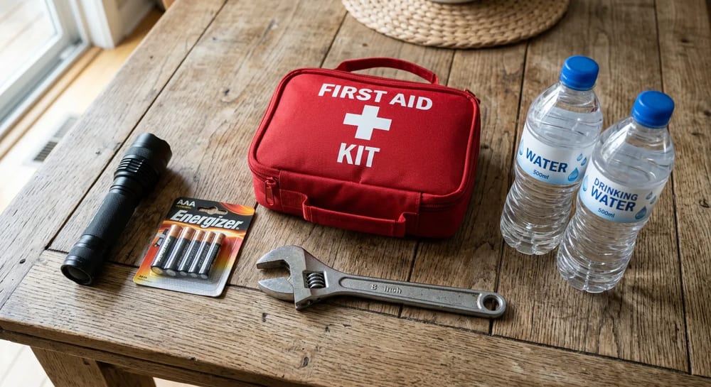 Keep your emergency supplies in one easy to grab bin.