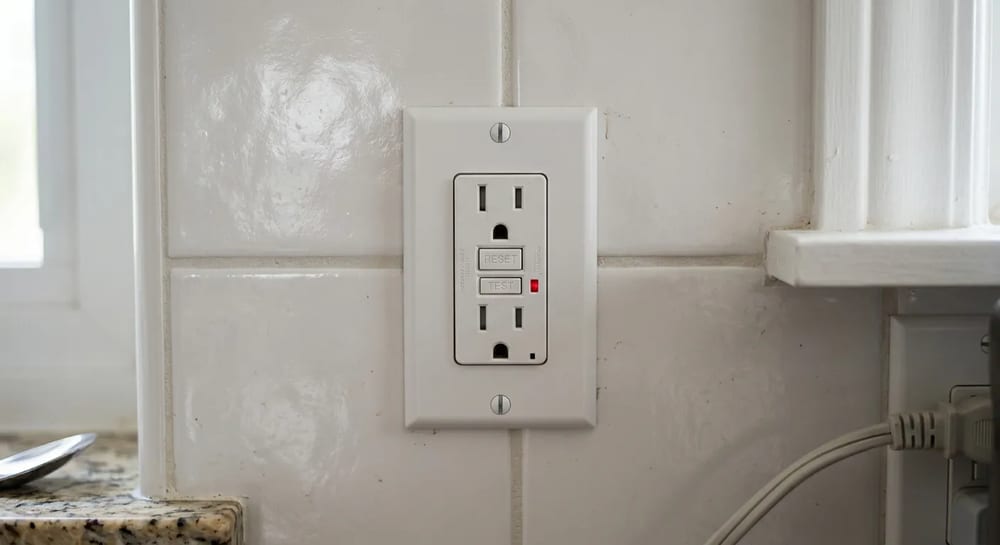 GFCI outlets protect you from shocks in wet areas.
