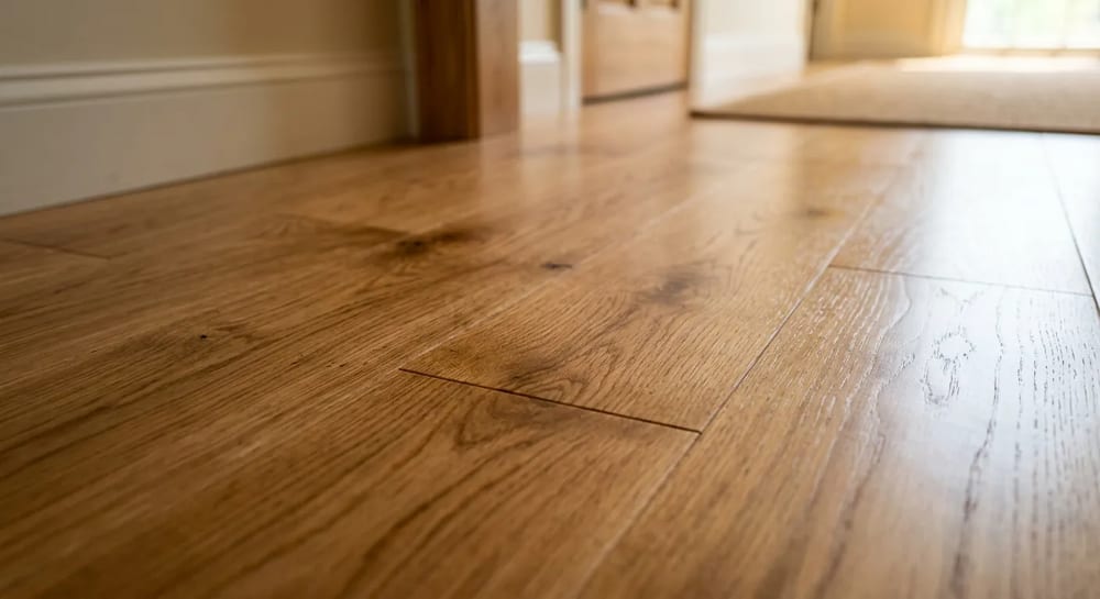 Solid oak hardwood flooring
