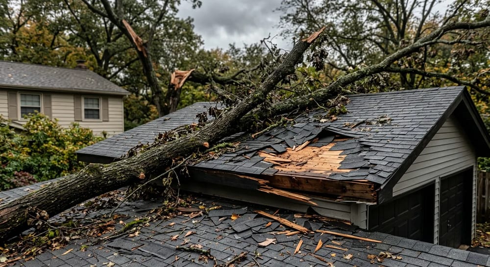 Sudden, accidental damage like a fallen tree is exactly what your policy is designed to cover.