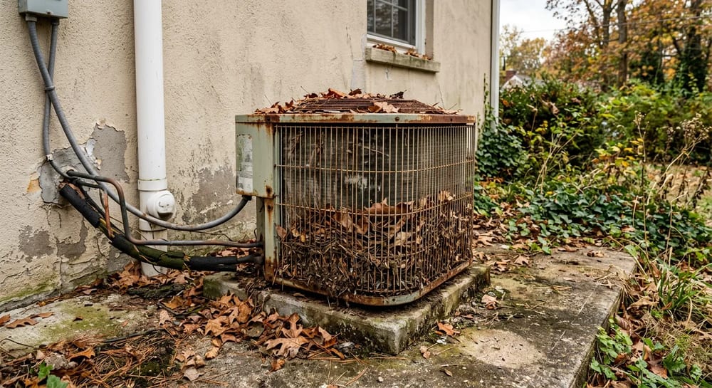An old, neglected AC unit will likely need replacement shortly after you move in.