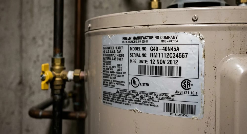 The serial number on the data plate tells you the exact age of the unit.
