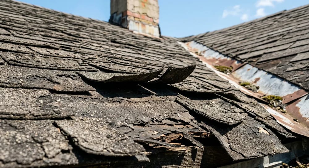Curling and brittle shingles are a sure sign a roof needs replacing soon.